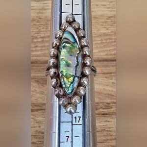 Stamped Vintage Abalone Ring